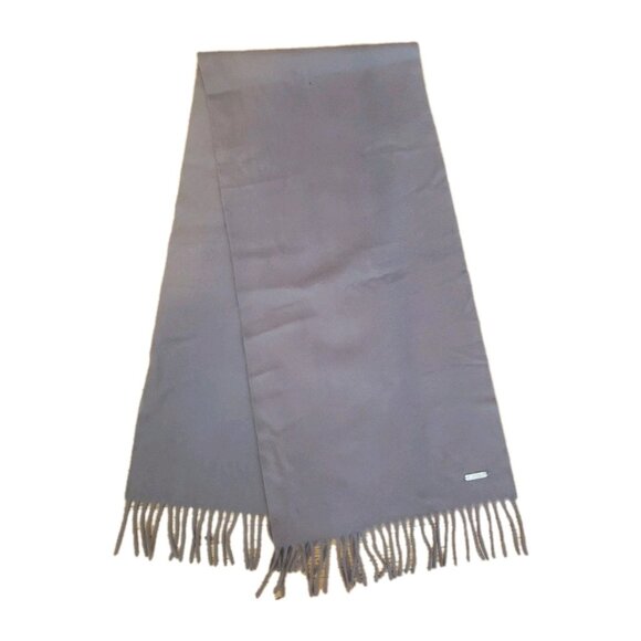 Loro Piana Cashmere Scarf Gray Italy Fringe Unisex 13 X 54 Minimalist READ